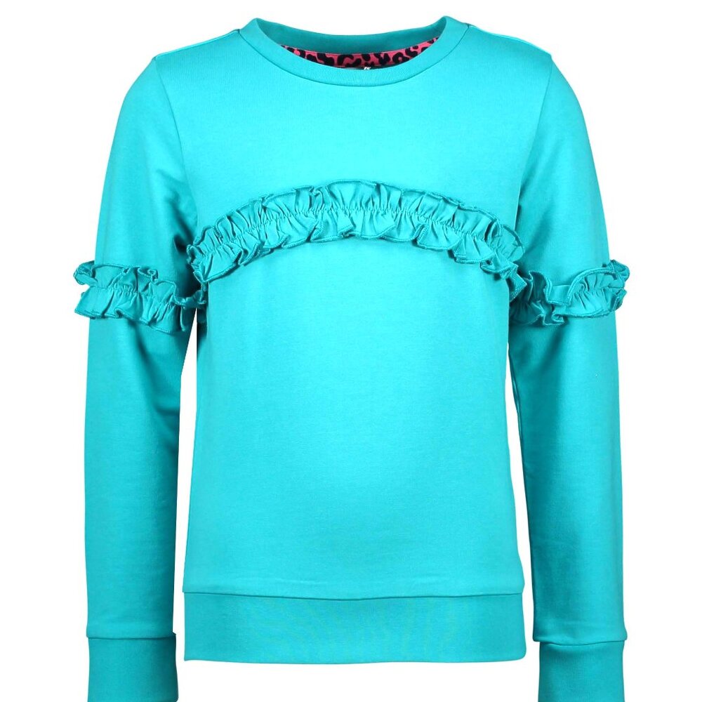 Kids Turquoise Ruffle Sweater